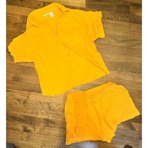 NWOT Kaktus Linen Beach Lounge Set Orange Size Large w/Pockets